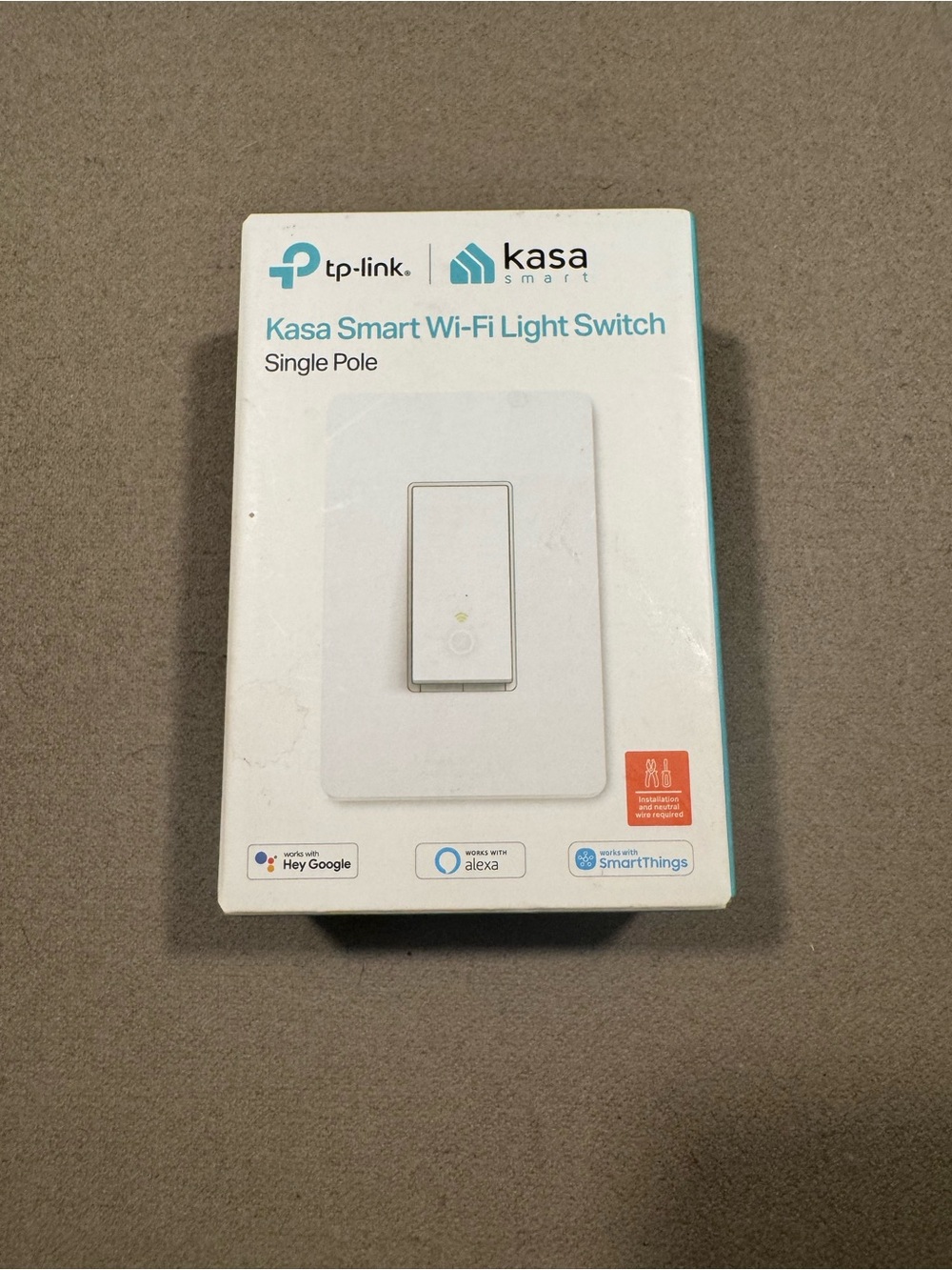 TP-Link HS200 Smart Light Switch Box - Teal and White